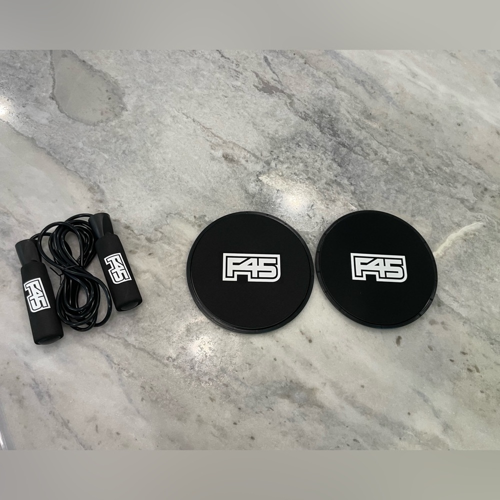 F45 jump rope and sliders